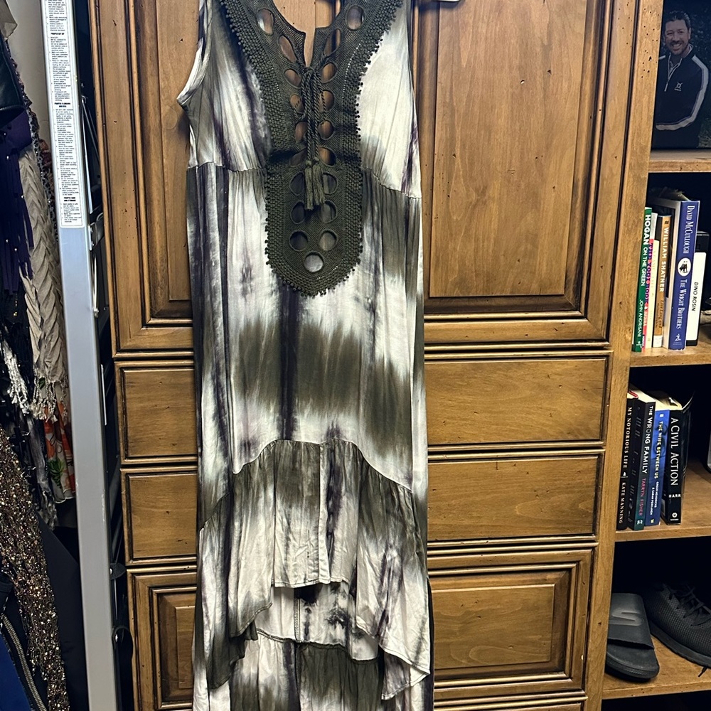 VENUS Gray and Black High Low Sundress